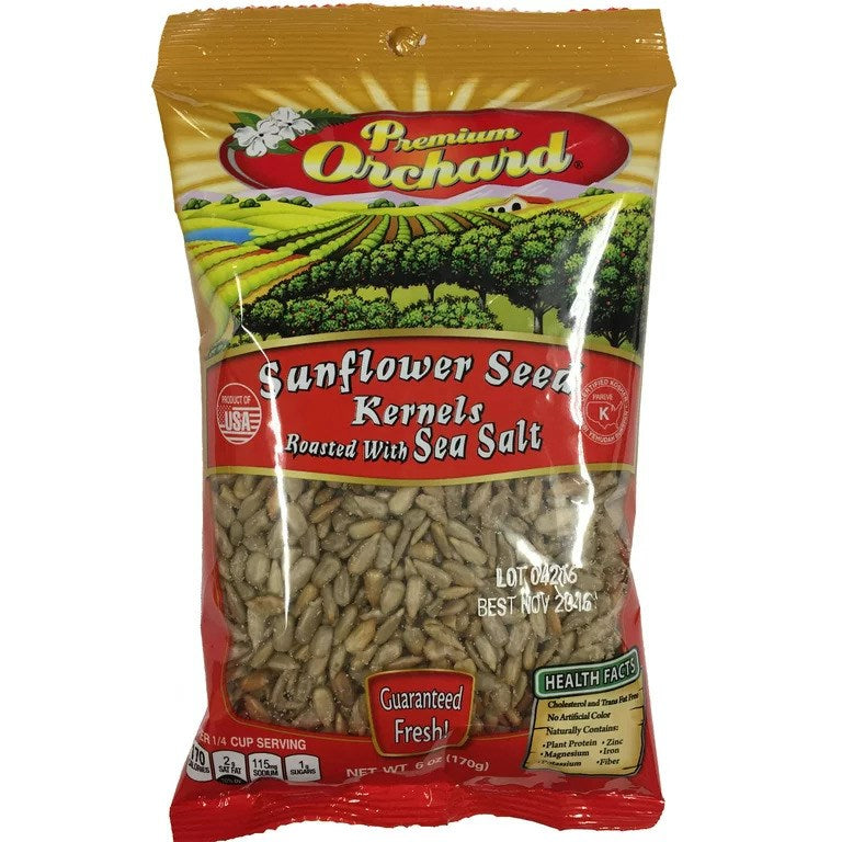 Premium Orchard Sunflower Seed Kernels Roasted with Sea Salt 6oz/170g