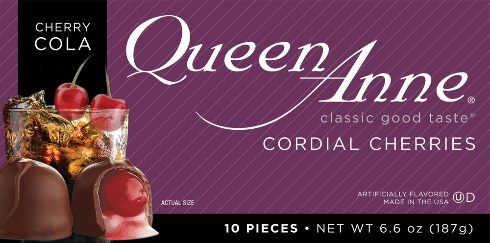 Queen Anne Chocolate Cordial Cherries Cherry Cola 10 pieces (Best By Mar 2025)
