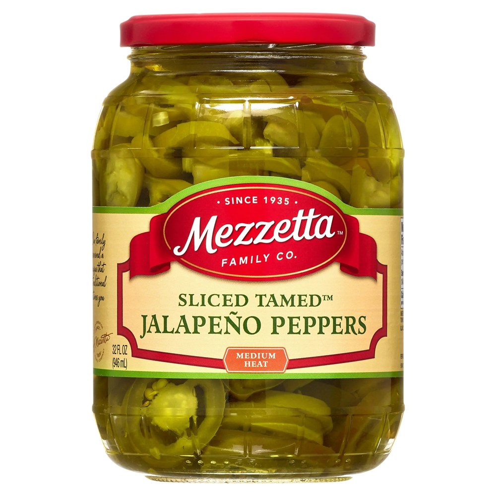 Mezzetta Sliced Tamed Jalapeno Peppers 32floz/946ml