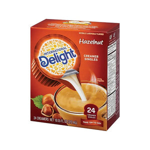 International Delights Creamer Hazelnut singles 24pk
