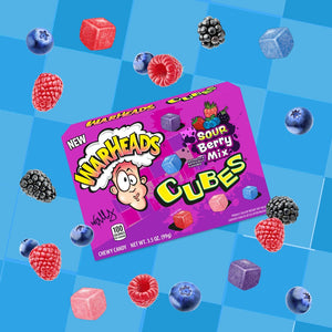 Warheads Chewy Cubes Sour Berry Mix TBX 3.5oz/99g