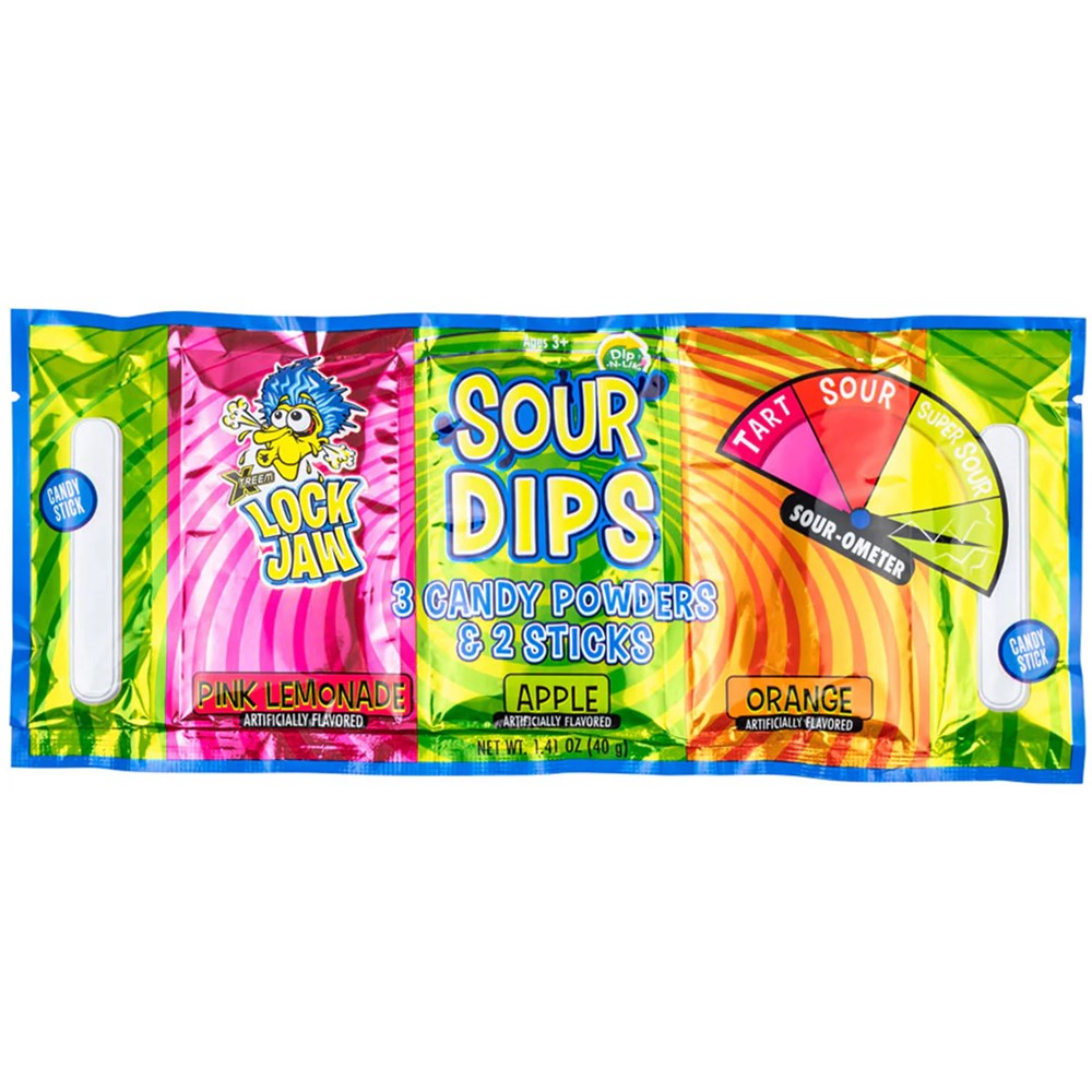 Lock Jaw Sour Dips 3 flavors 1.41oz/40g