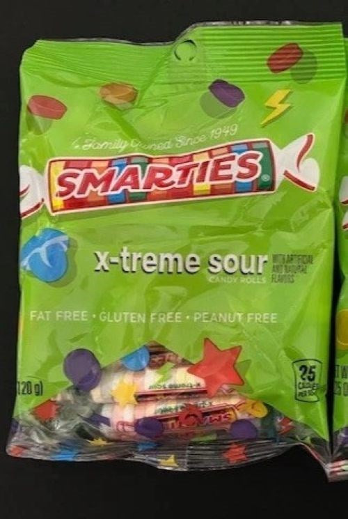 Smarties Candy Rolls Xtreme Sour bag 4.25oz/120g