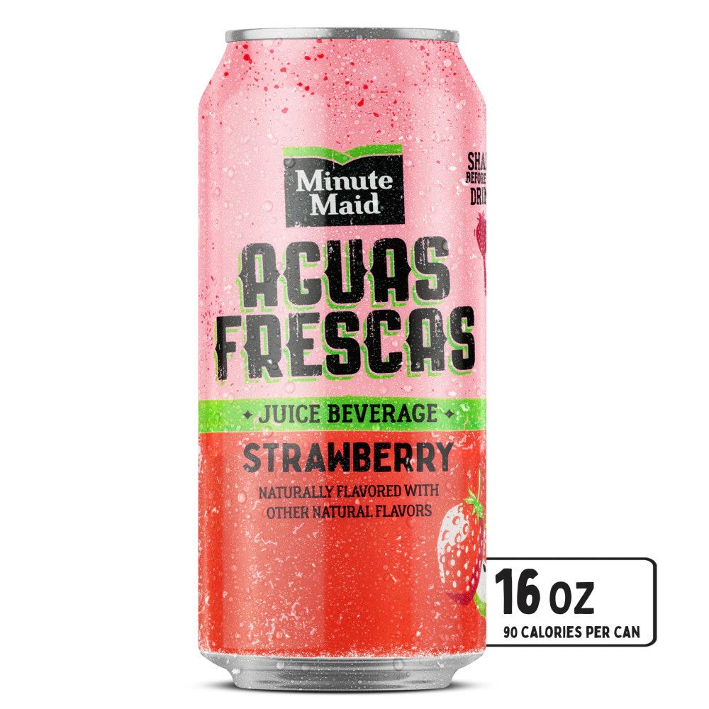 Minute Maid Aguas Frescas Strawberry Juice beverage 16floz/473ml