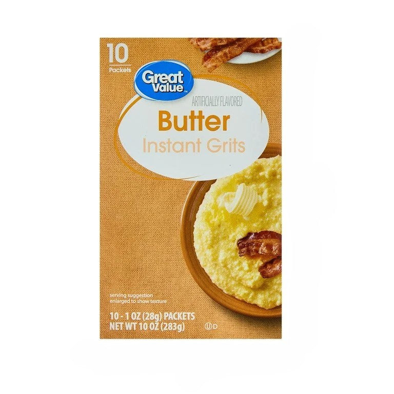 Great Value Instant Grits Butter 10pk 10oz/238g