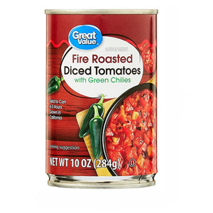 Great Value Fire Roasted Diced Tomatoes with Green Chilies 10oz