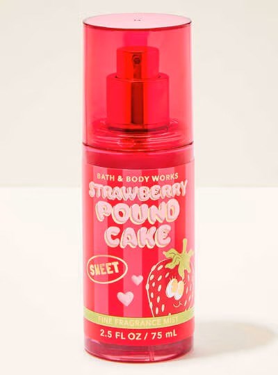 B&BW Fragrance Mist Travel Strawberry Pound Cake by Bath & Body Works 2.5floz/75ml