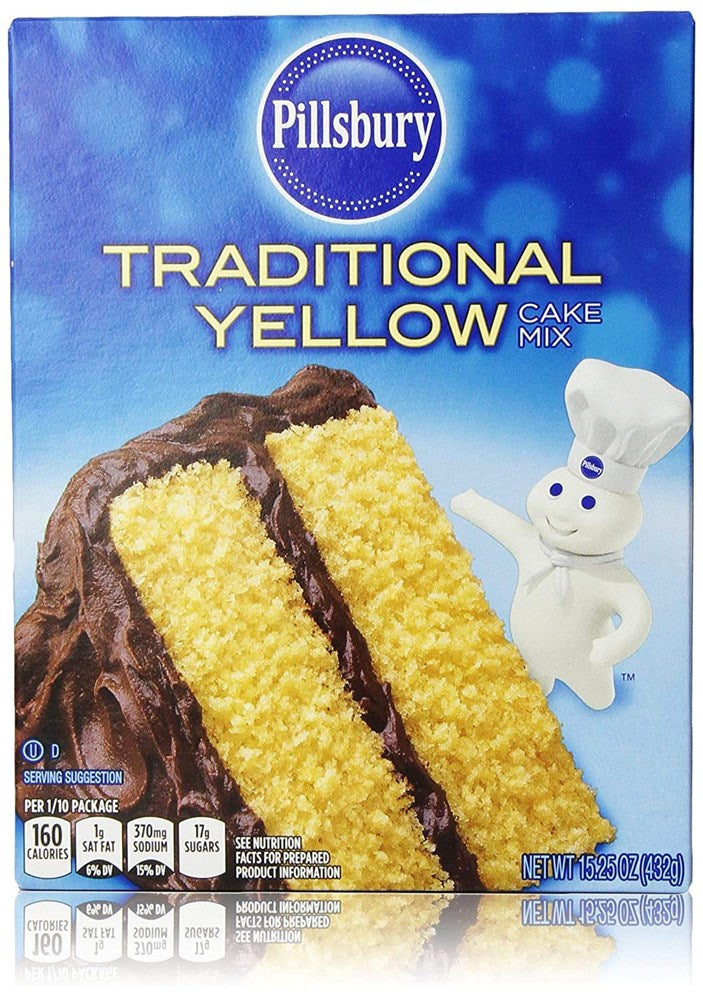 Pillsbury Cake Mix Traditional Yellow 15.25oz/432g (Best by Oct 2025)