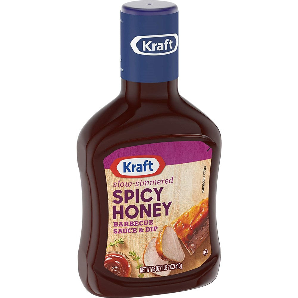 Kraft BBQ Sauce & Dip - Slow Simmered Spicy Honey 18oz/510g