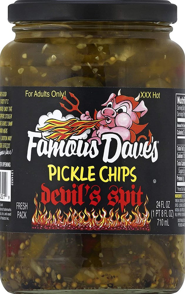 Famous Daves Pickle Chips Devils Spit 24fl oz/710ml