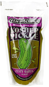 Van Holtens Pickle In A Pouch Kosher Zesty Garlic Each (Best By 26 Jul 2025)