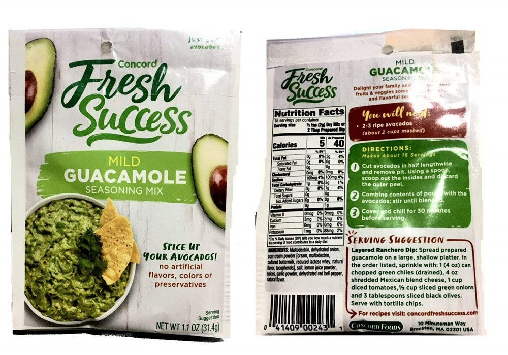 Fresh Success Guacamole Mild Season Mix 1.1oz/31.4g