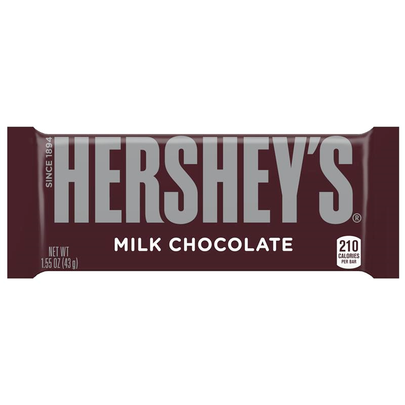 Hersheys Milk Chocolate Bar 1.55oz/43g BB DEC 25