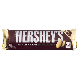 Hersheys Milk Chocolate with Almonds Bar 1.45oz/41g BB JUL 25