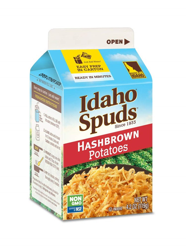 Idaho Spuds Hashbrown Potatoes 4.2oz/119g (Best Before Feb 2024)