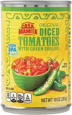 Casa Mamita Original Diced Tomatoes with Green Chilies 10oz/284g
