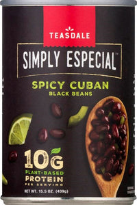 Teasdale Simply Especial Spicy Cuban Black Beans 15.5oz/439g (Best By Apr 2024)