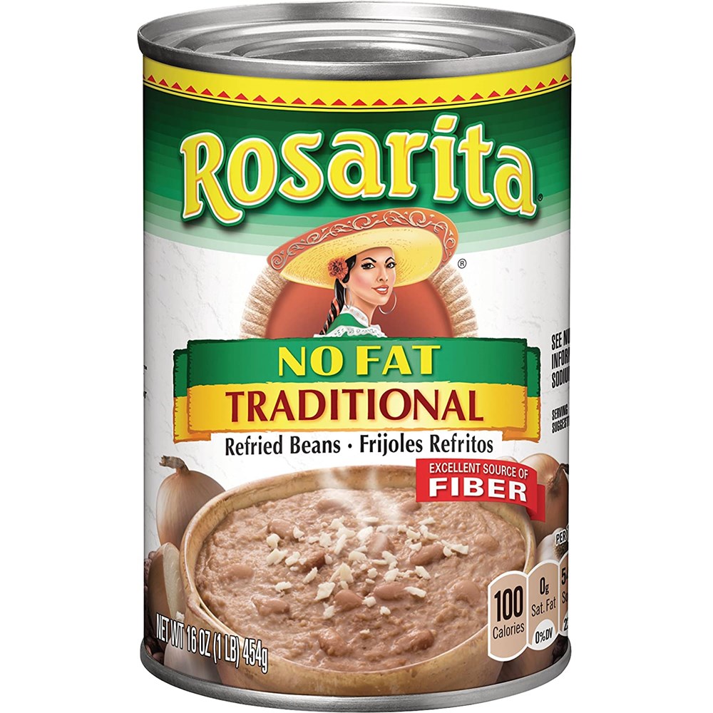 Rosarita No Fat Traditional Refried Beans each 16oz/454g