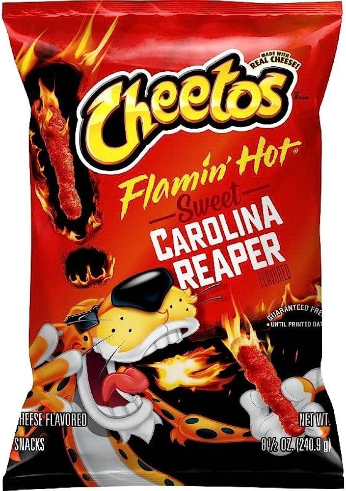 Cheetos Crunchy Flamin Hot Sweet Carolina Reaper 8.5oz/240.9g