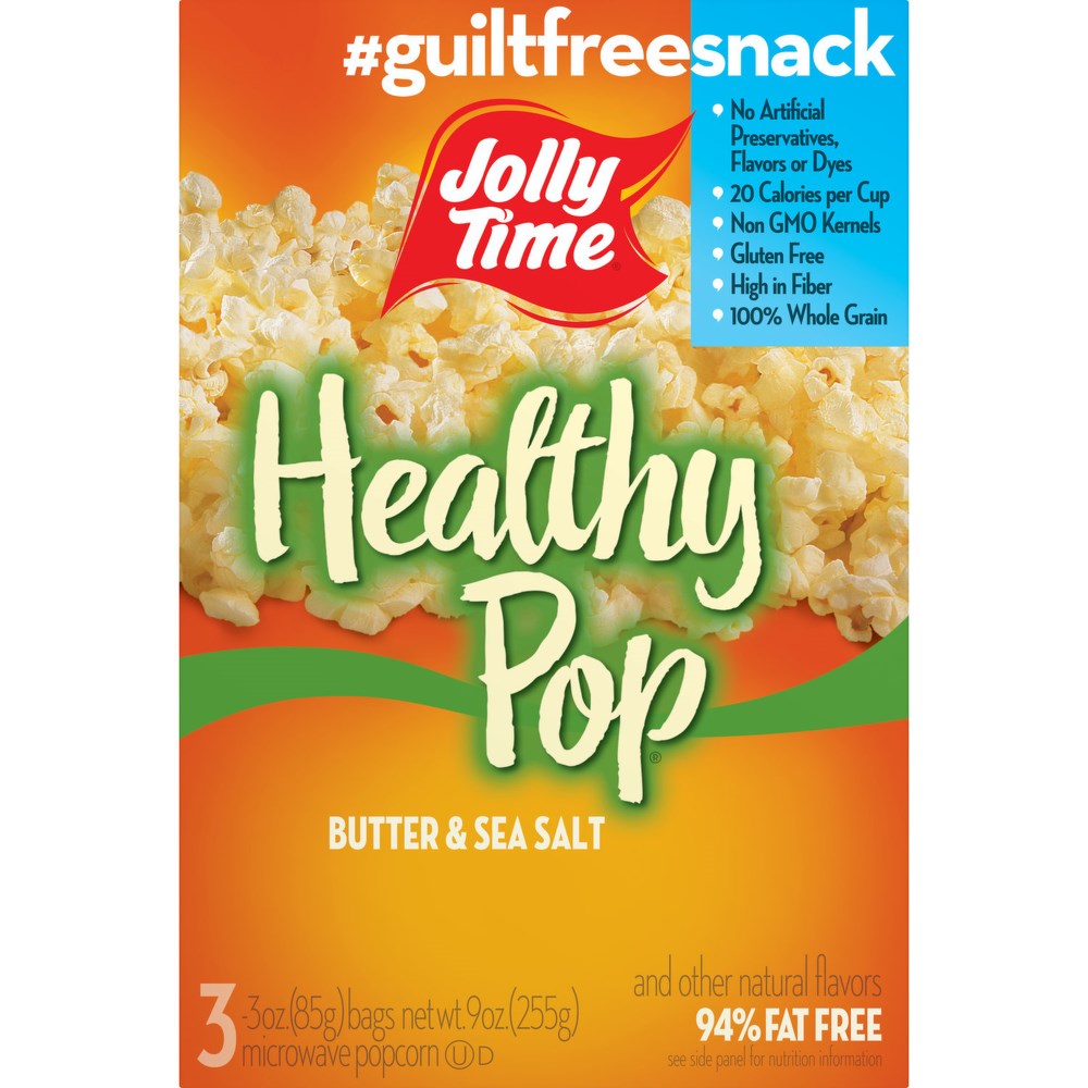 Jolly Time Popcorn Healthy Pop Butter & Sea Salt 3pk