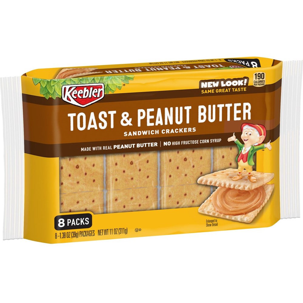 Keebler Sandwich Crackers Toast & Peanut Butter 8 Pack 11oz/311g