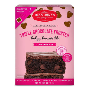 Miss Jones Gluten Free Triple Chocolate Frosted Fudgy Brownie Mix Kit 16oz/454g (Best by Nov 2025)