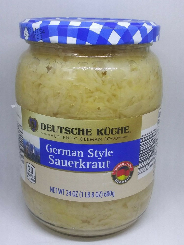 Deutsche Kuche German Style Sauerkraut 24oz/680g (Best by Mar 2025)