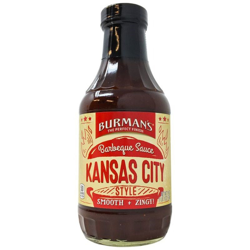 Burmans BBQ Sauce Kansas City Style - Smooth & Zingy 19oz/538g (Best By Feb 2025)