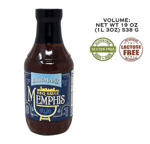 Burmans BBQ Sauce Memphis Style - Sweet & Rich 19oz/538g  (Best By Dec 2024) (Best By Dec 2024)