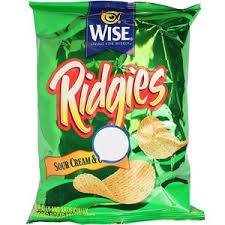 Wise Ridgies Potato Chips Sour Cream & Onion 0.75oz/21g