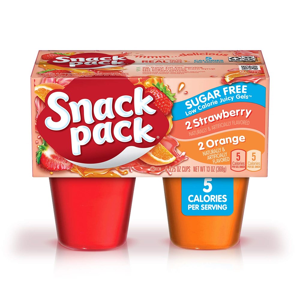 Snack Pack Juicy Gel Strawberry Orange SF 4pk 13oz/368g