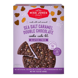 Miss Jones Gluten Free Sea Salt Caramel Double Chocolate Cookie Cake Mix Kit 16oz/454g (Best by Dec 2025)