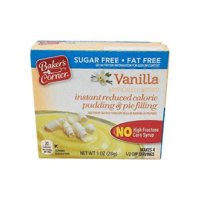 Bakers Corner Instant Pudding Vanilla Sugar Free 1oz/28g