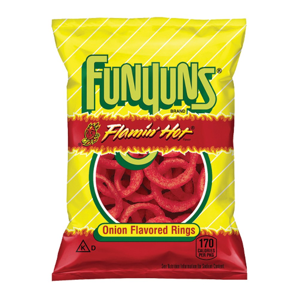 Funyuns Flamin Hot Onion Flavored Rings 1.875oz (Best by 15 Jul 2025)