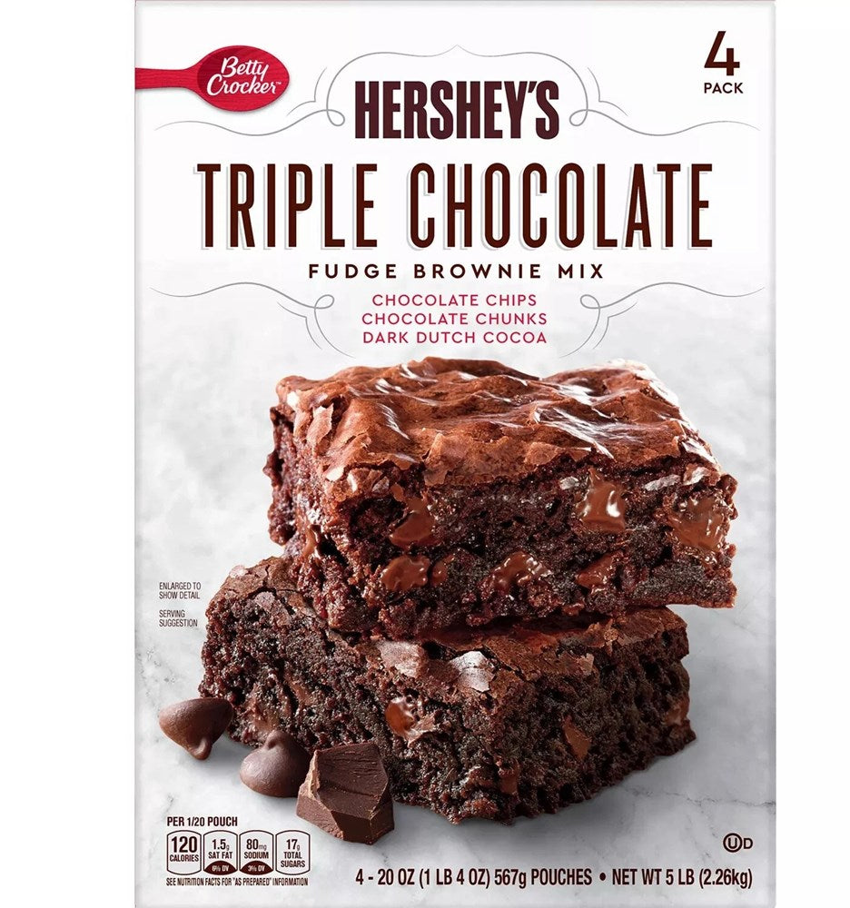 Betty Crocker Brownie Mix Hersheys Triple Chocolate 4x20oz/567g