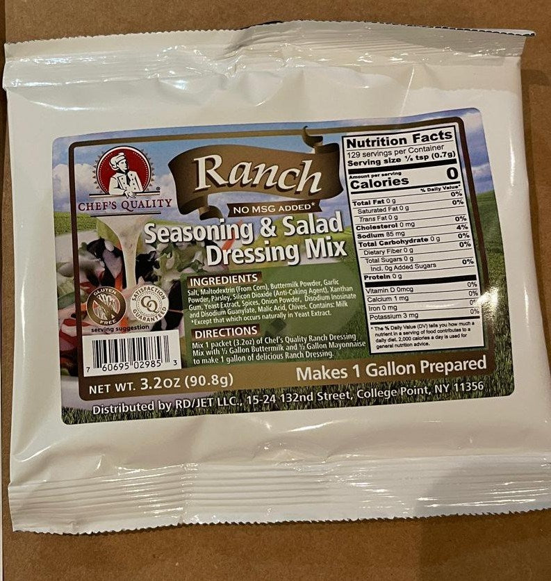 Chefs Quality Ranch Seasoning & Salad Dressing Mix 3.2oz/90.8g