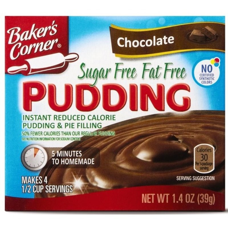 Bakers Corner Instant Pudding Chocolate Sugar Free 1.4oz/40g
