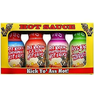 Ass Kickin Hot Sauce 4Pk Mini Bottle 4x.75floz/22ml