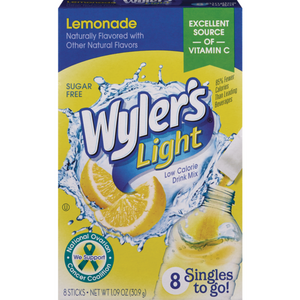 Wylers Light Drink Mix Lemonade SF 8 Singles 1.09oz/30.9g