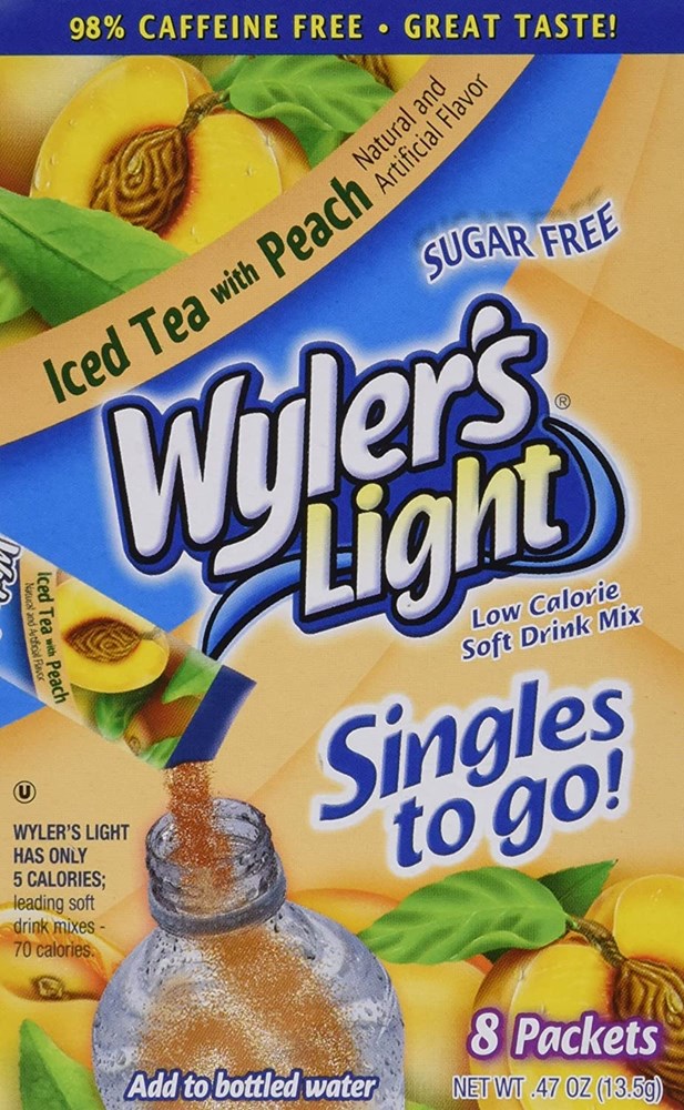 Wylers Iced Tea with Peach Mix 8 Singles go 0.7oz/13.5g