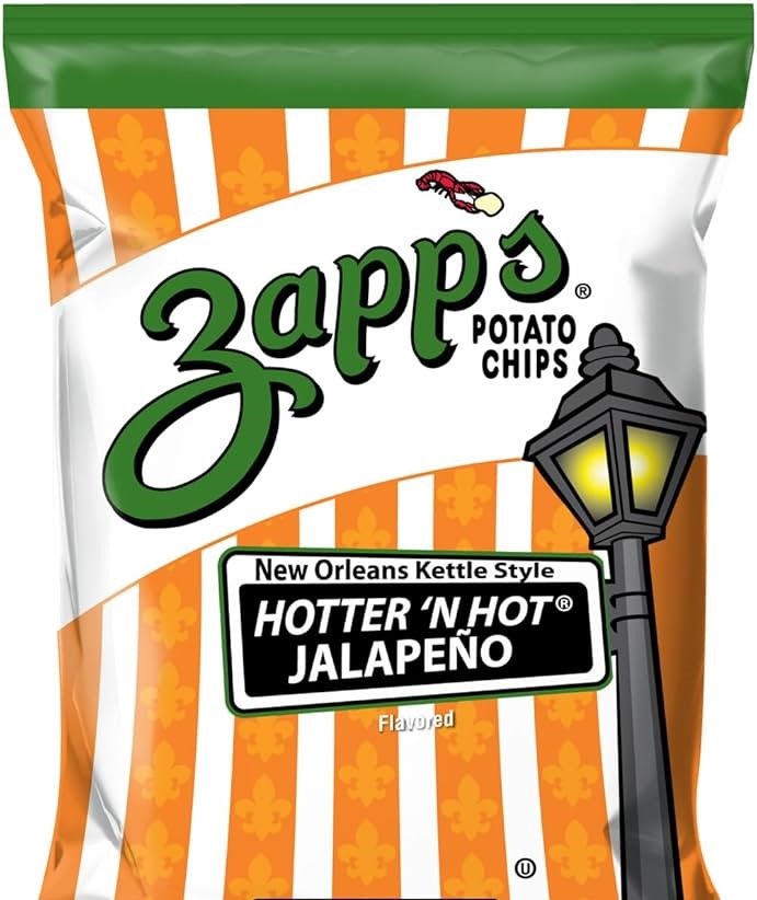 Zapps Hotter n Hot Jalapeno New Orleans Kettle Chips 1oz/28.3g (Best by Nov 2025)