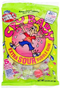 Dubble Bubble Cry Baby Sour Bubble Gum 3.3oz/94g