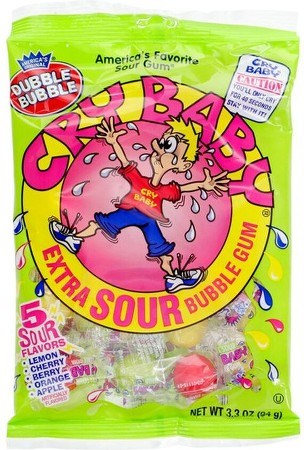Dubble Bubble Cry Baby Sour Bubble Gum 3.3oz/94g