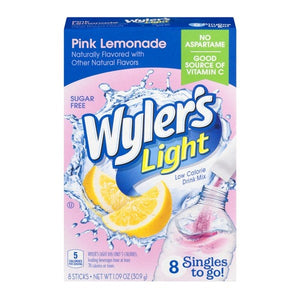 Wylers Singles to go Pink Lemonade Light SF Mix 8pk STG 1.09oz/30.9g