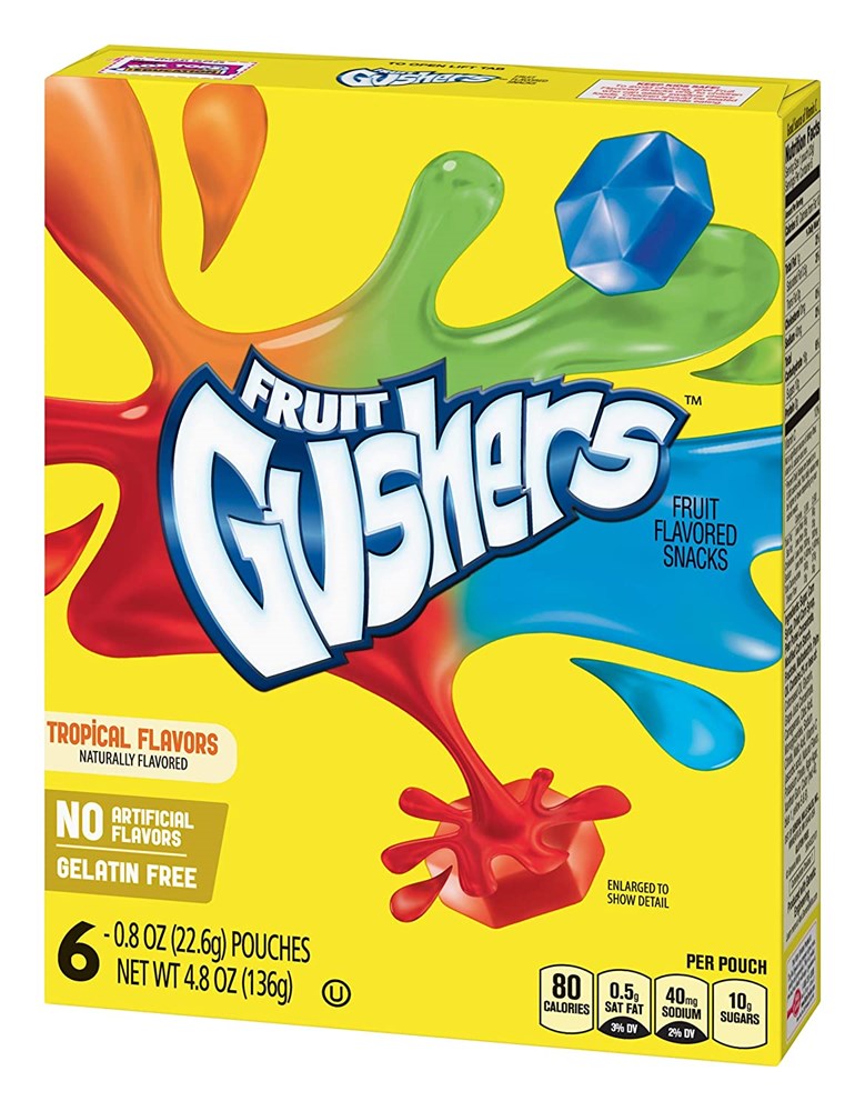 Betty Crocker Fruit Gushers Tropical Flavors 6pk 4.8oz/136g