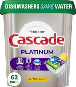 Cascade Platinum Dishwasher Pods 62ct