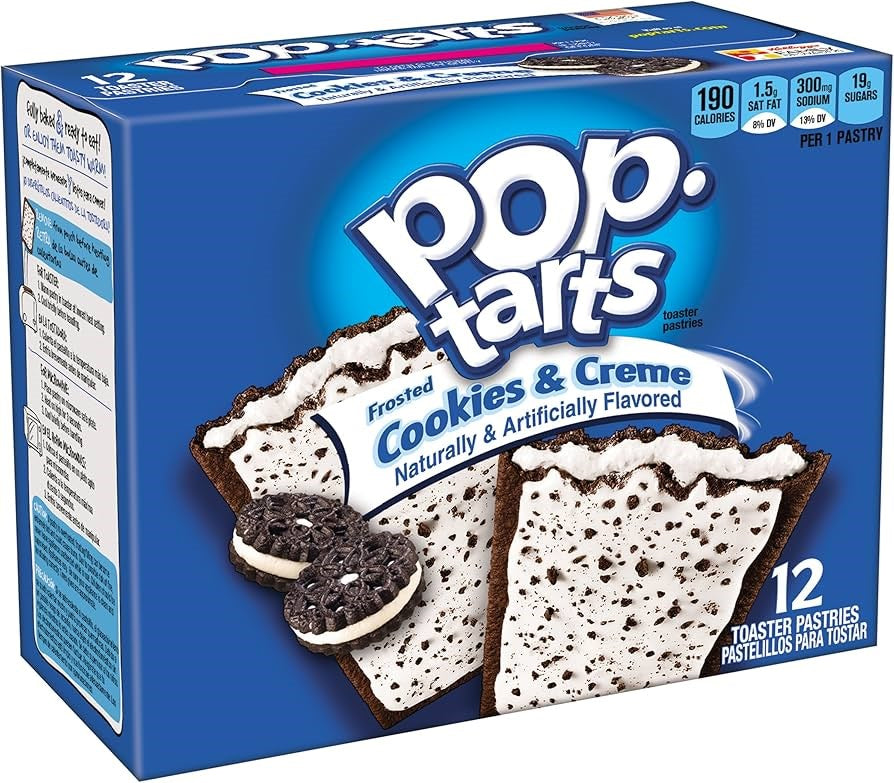 Pop Tarts - 12pk Frosted Cookies & Creme (Best by 11 Oct 2025)