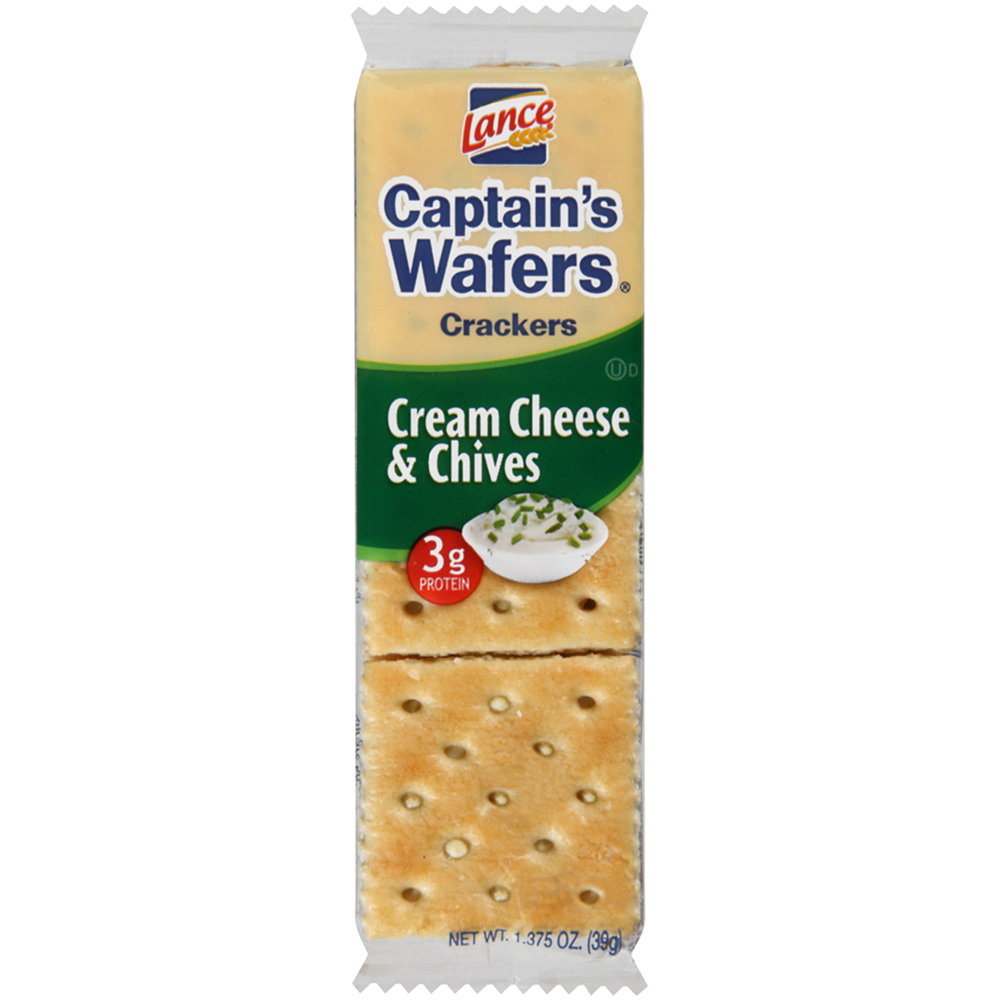 Lance Captains Wafers Cream Cheese & Chives 1.37 5oz/39g  Best By Feb 2025