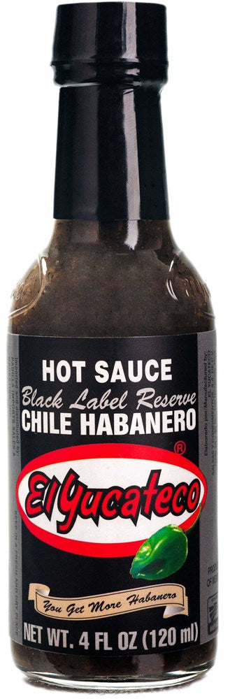 El Yucateco Hot Sauce Black Label Reserve Chile Habanero 4floz/120ml