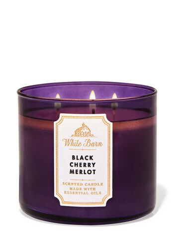 B&BW White Barn Scented 3 Wick Candle Black Cherry Merlot 14.5oz/411g